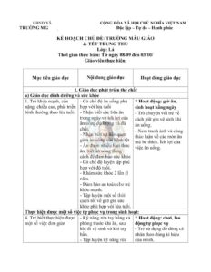 Kế hoạch giáo dục chủ đề: Trường mẫu giáo và Tết Trung thu của bé – Lớp Lá.